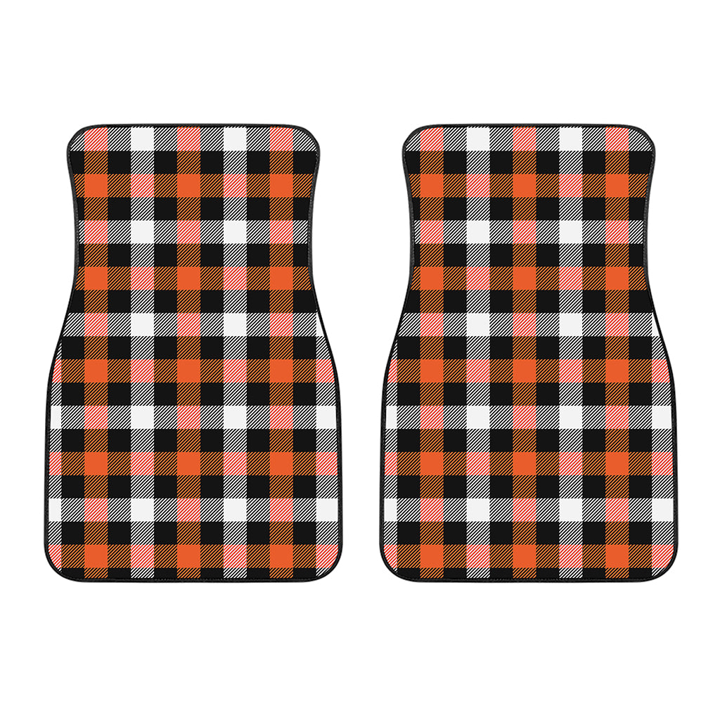 Halloween Buffalo Plaid Pattern Print Front Car Floor Mats