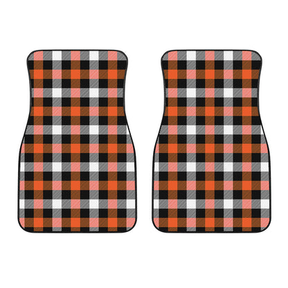 Halloween Buffalo Plaid Pattern Print Front Car Floor Mats