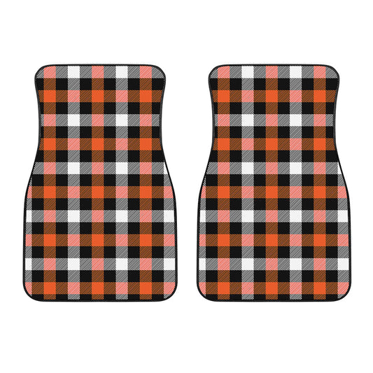 Halloween Buffalo Plaid Pattern Print Front Car Floor Mats