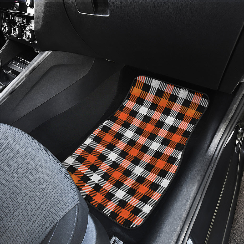 Halloween Buffalo Plaid Pattern Print Front Car Floor Mats