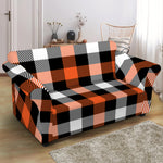 Halloween Buffalo Plaid Pattern Print Loveseat Slipcover