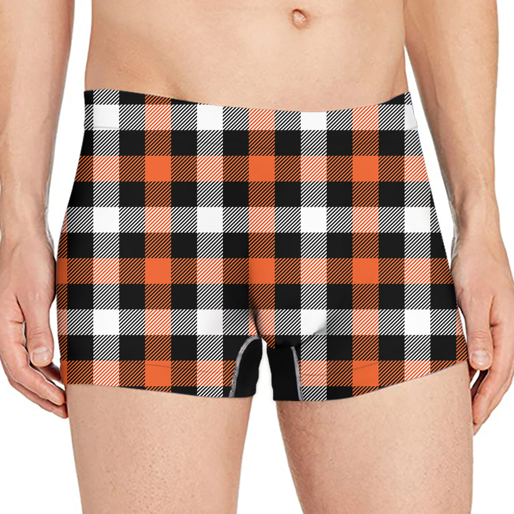 Halloween Buffalo Plaid Pattern Print Men's Boxer Briefs