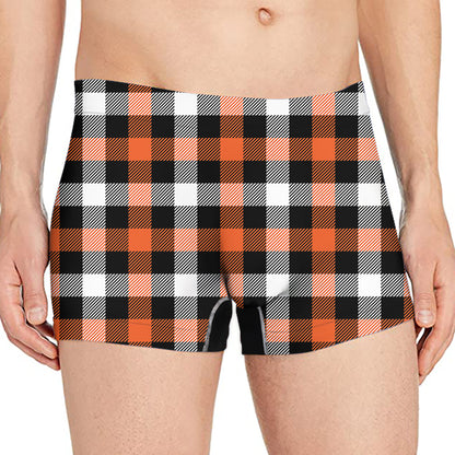 Halloween Buffalo Plaid Pattern Print Men's Boxer Briefs