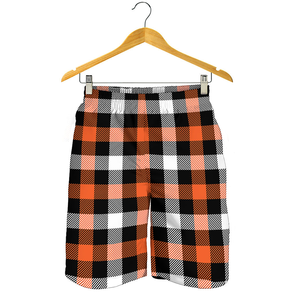 Halloween Buffalo Plaid Pattern Print Men's Shorts