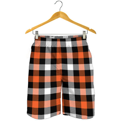 Halloween Buffalo Plaid Pattern Print Men's Shorts
