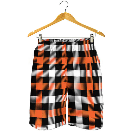Halloween Buffalo Plaid Pattern Print Men's Shorts