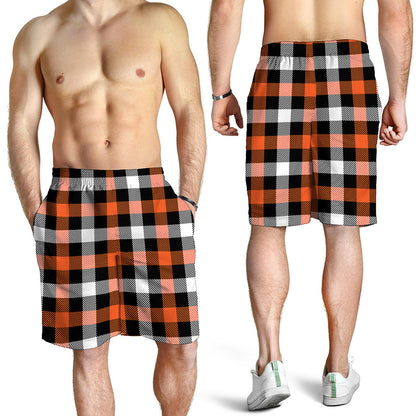 Halloween Buffalo Plaid Pattern Print Men's Shorts