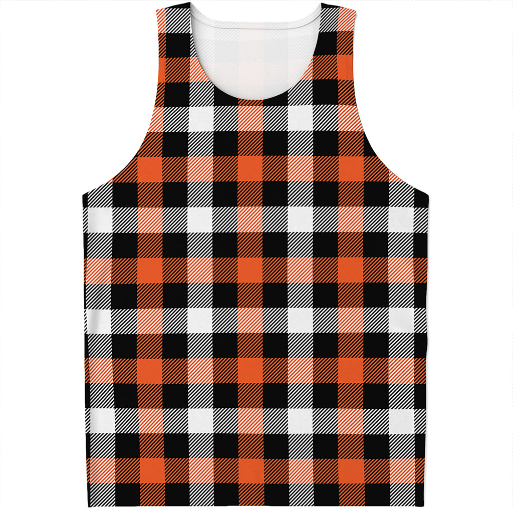 Halloween Buffalo Plaid Pattern Print Men's Tank Top