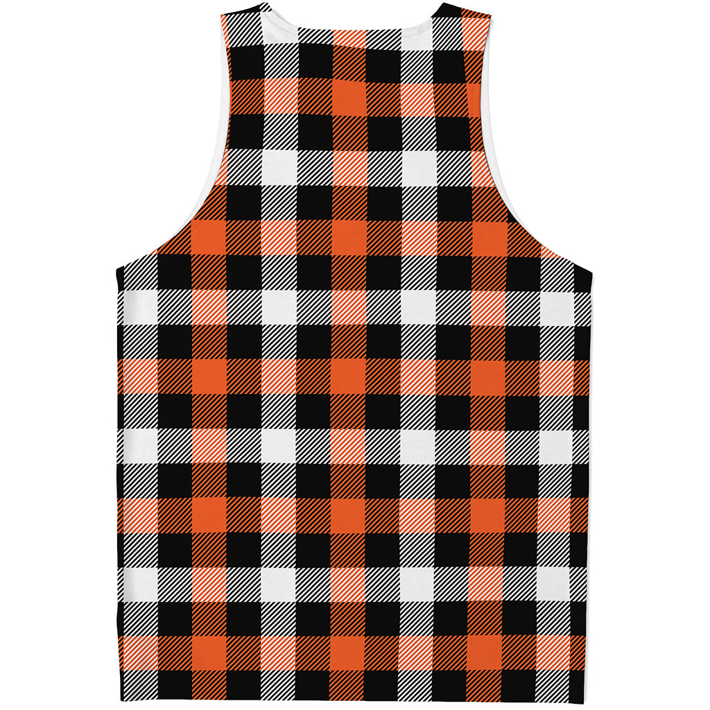 Halloween Buffalo Plaid Pattern Print Men's Tank Top
