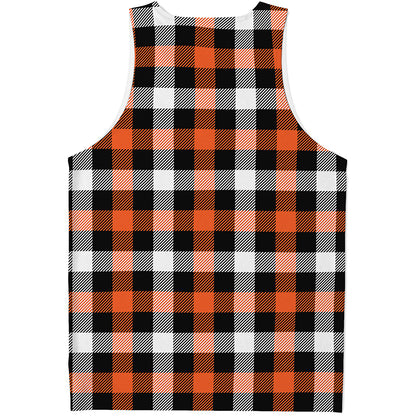 Halloween Buffalo Plaid Pattern Print Men's Tank Top