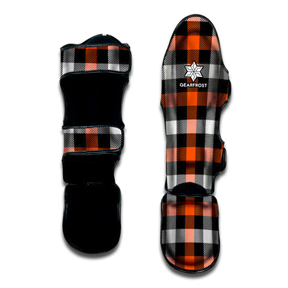 Halloween Buffalo Plaid Pattern Print Muay Thai Shin Guard