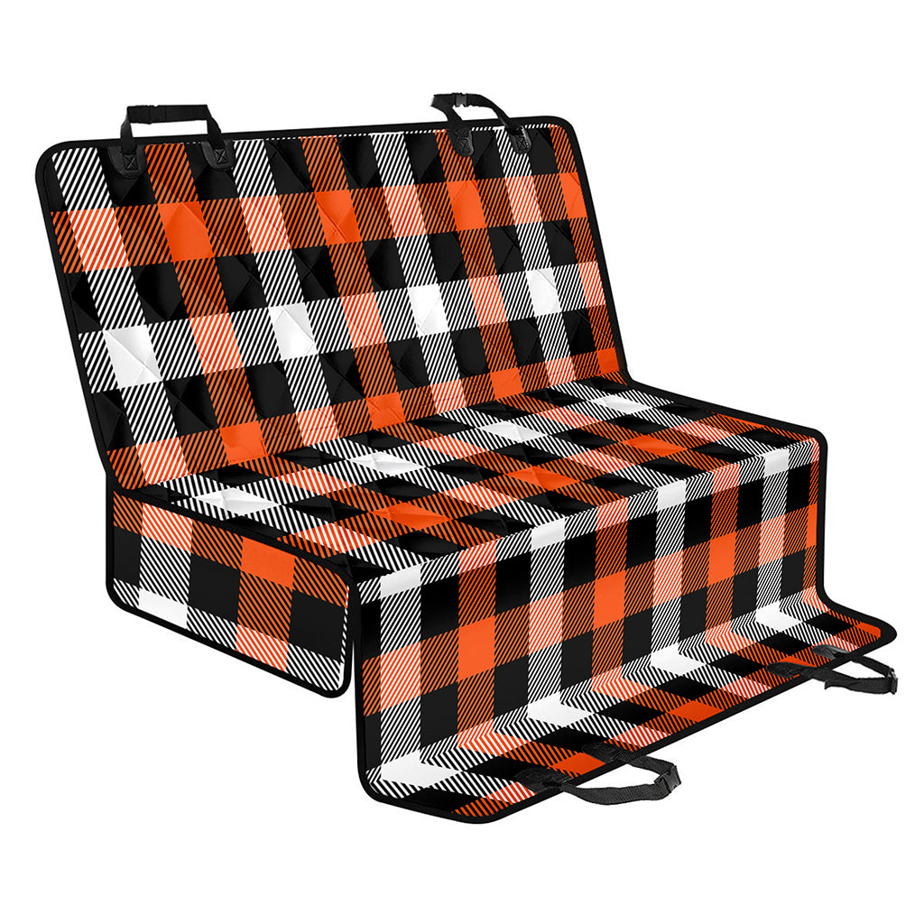 Halloween Buffalo Plaid Pattern Print Pet Car Back Seat Cover