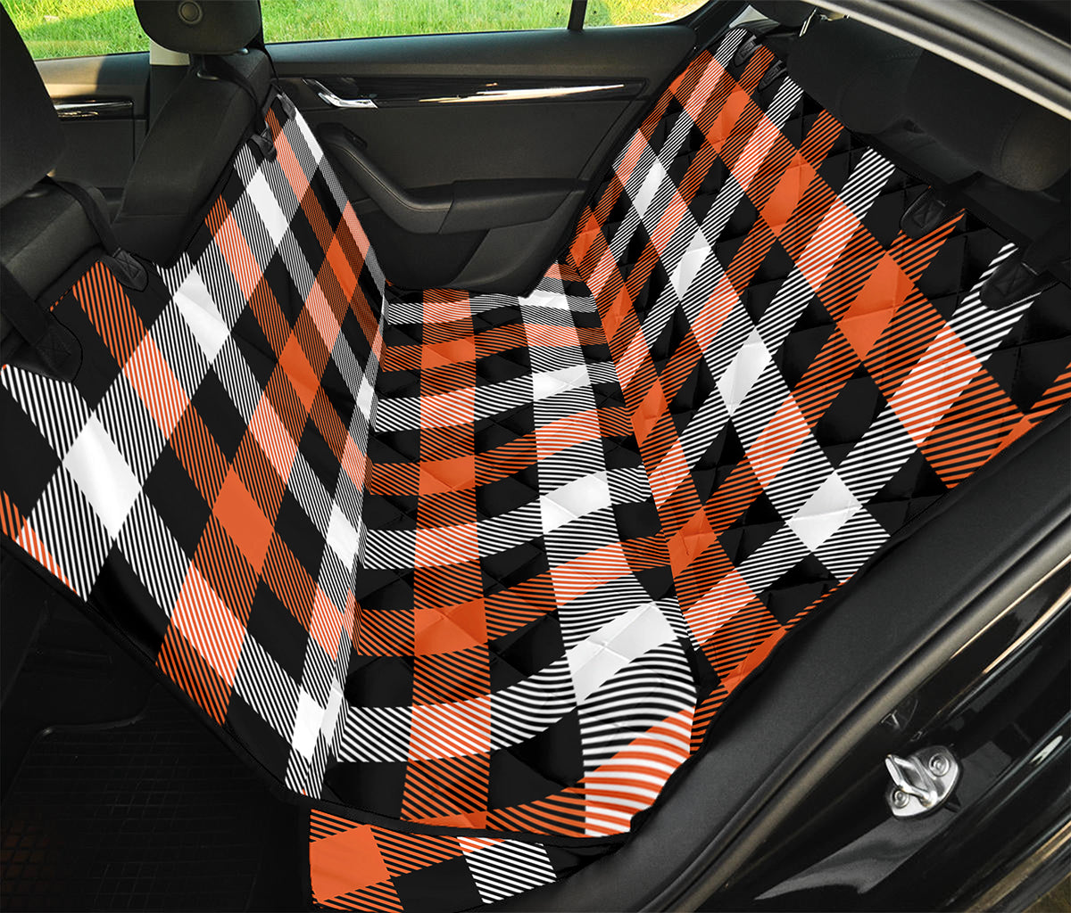 Halloween Buffalo Plaid Pattern Print Pet Car Back Seat Cover