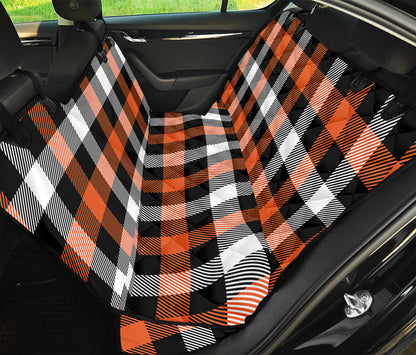 Halloween Buffalo Plaid Pattern Print Pet Car Back Seat Cover