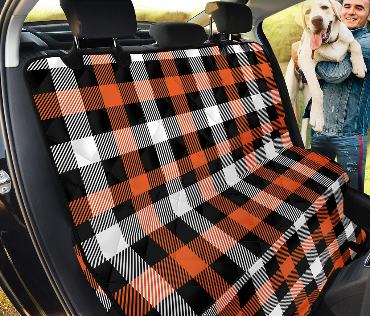 Halloween Buffalo Plaid Pattern Print Pet Car Back Seat Cover