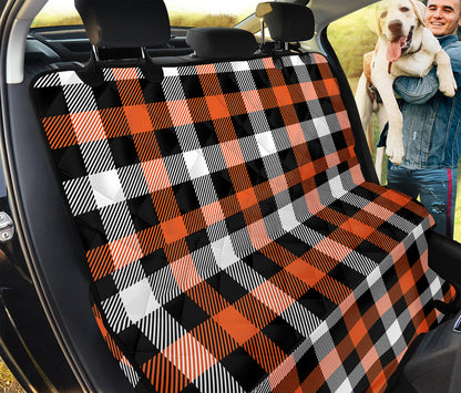 Halloween Buffalo Plaid Pattern Print Pet Car Back Seat Cover