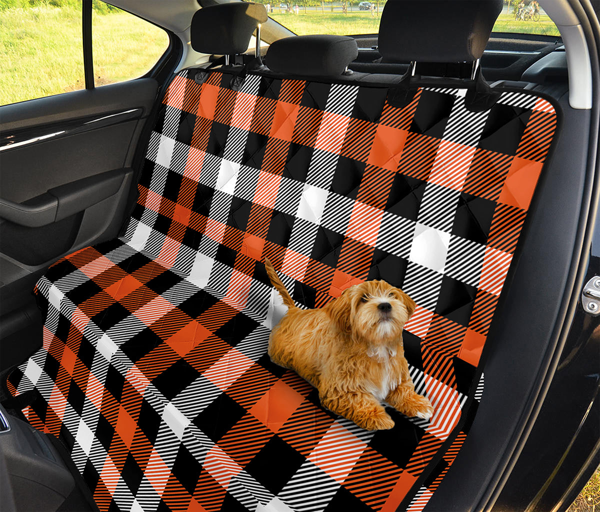 Halloween Buffalo Plaid Pattern Print Pet Car Back Seat Cover