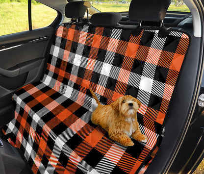 Halloween Buffalo Plaid Pattern Print Pet Car Back Seat Cover