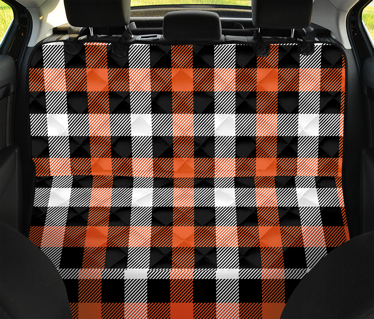 Halloween Buffalo Plaid Pattern Print Pet Car Back Seat Cover