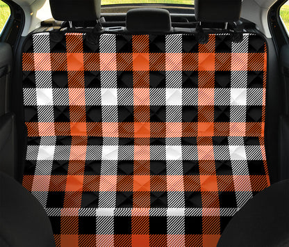Halloween Buffalo Plaid Pattern Print Pet Car Back Seat Cover