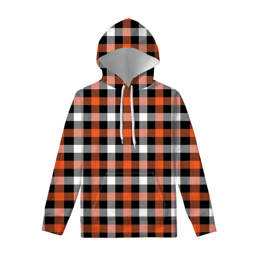 Halloween Buffalo Plaid Pattern Print Pullover Hoodie
