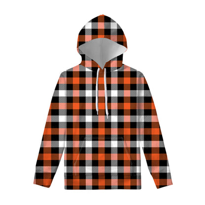 Halloween Buffalo Plaid Pattern Print Pullover Hoodie