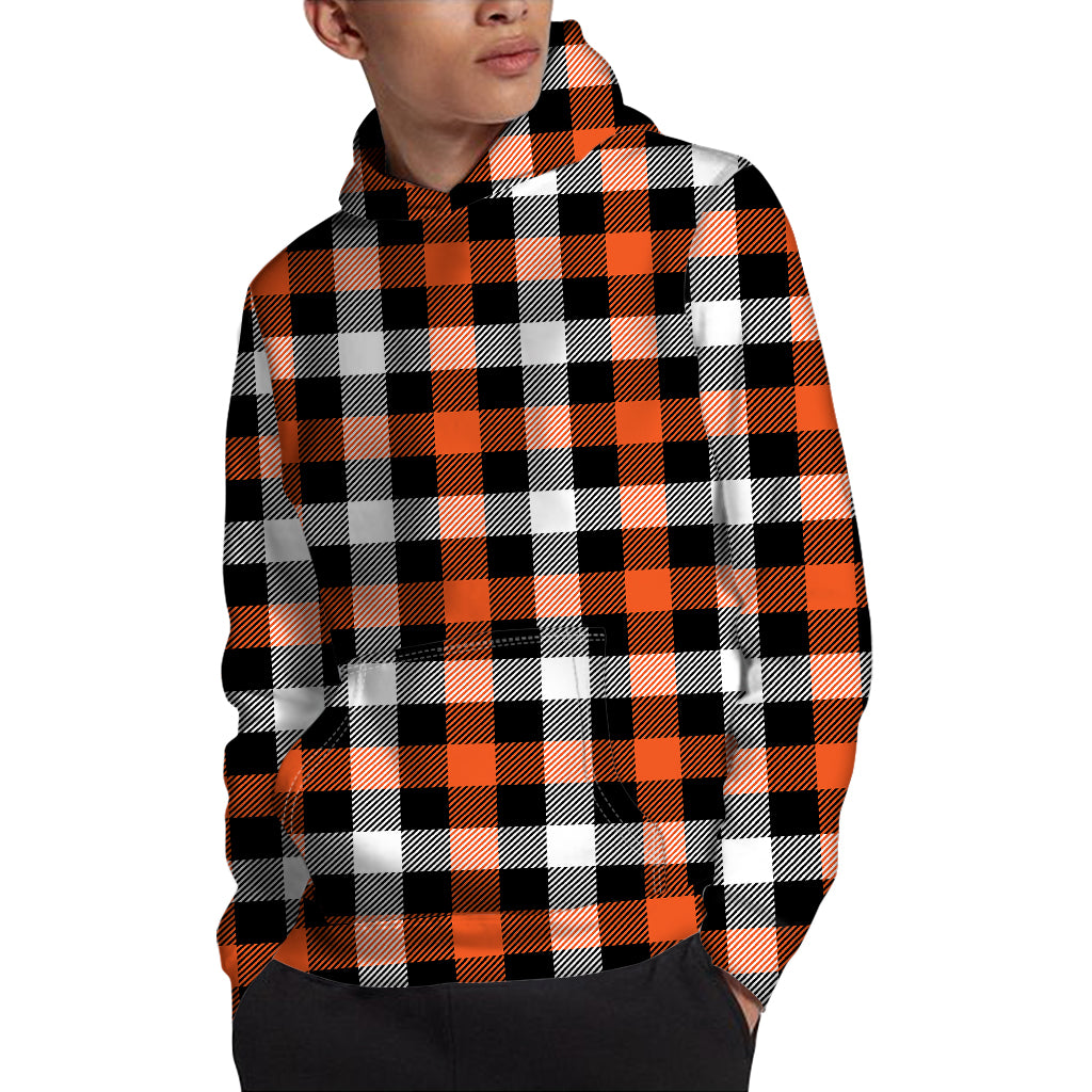 Halloween Buffalo Plaid Pattern Print Pullover Hoodie