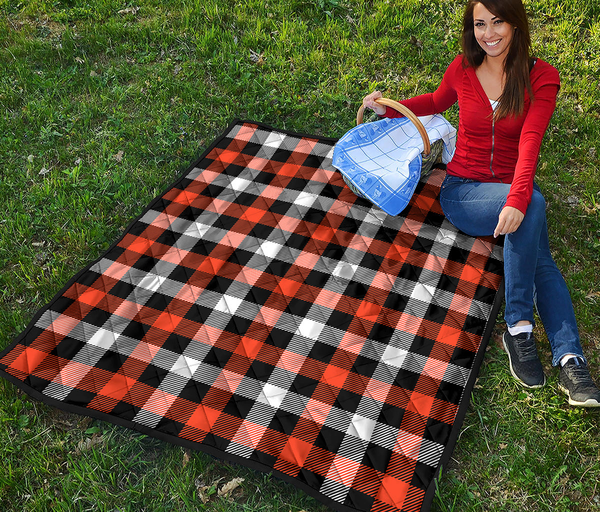 Halloween Buffalo Plaid Pattern Print Quilt