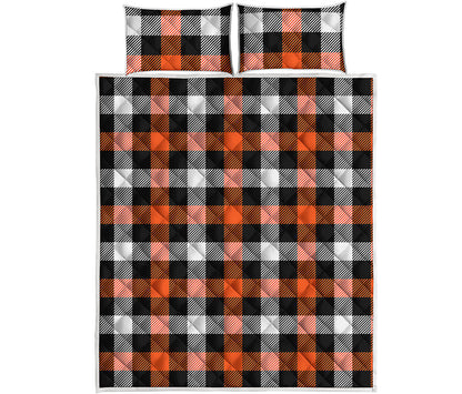 Halloween Buffalo Plaid Pattern Print Quilt Bed Set