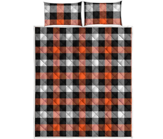 Halloween Buffalo Plaid Pattern Print Quilt Bed Set