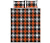 Halloween Buffalo Plaid Pattern Print Quilt Bed Set