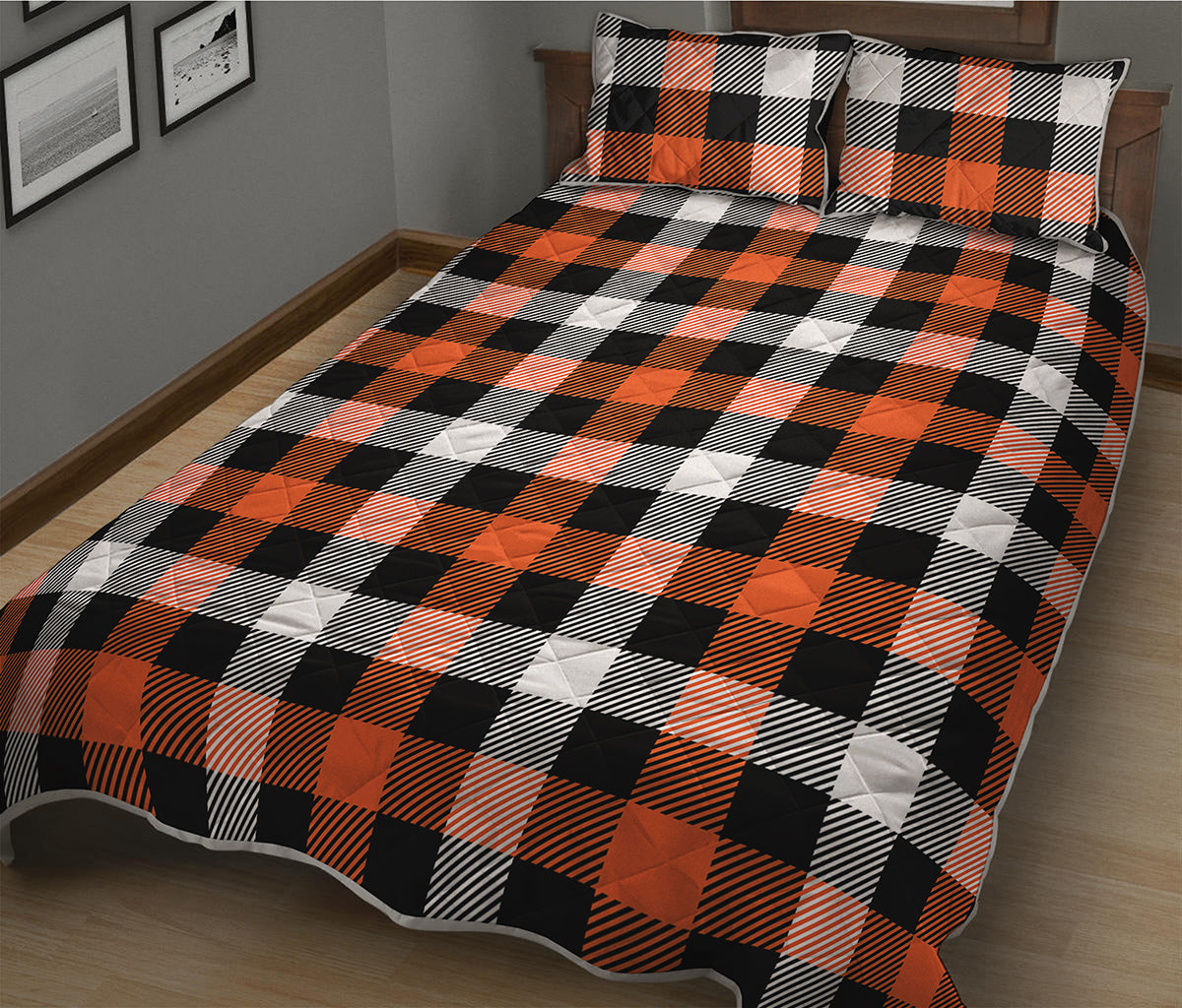 Halloween Buffalo Plaid Pattern Print Quilt Bed Set
