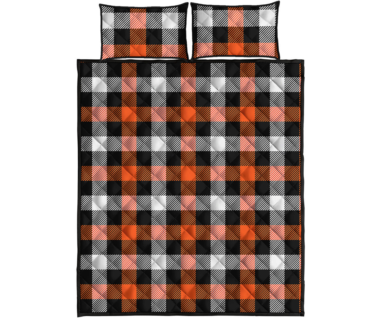 Halloween Buffalo Plaid Pattern Print Quilt Bed Set