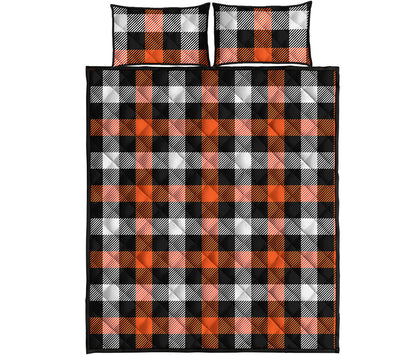 Halloween Buffalo Plaid Pattern Print Quilt Bed Set