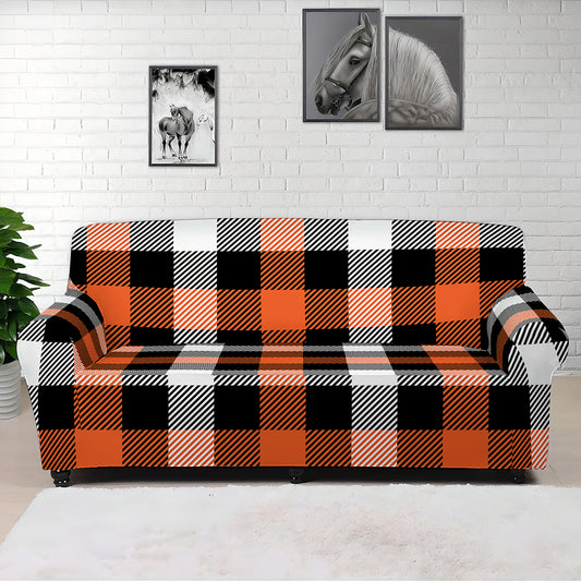 Halloween Buffalo Plaid Pattern Print Sofa Cover
