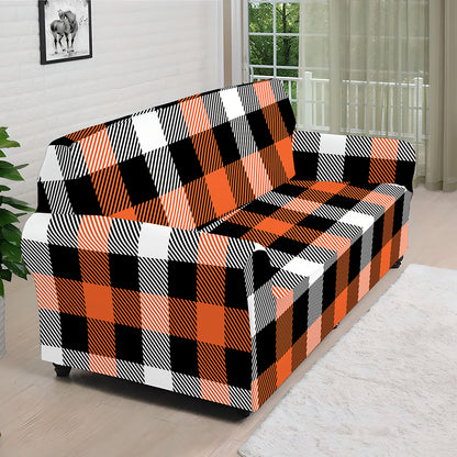 Halloween Buffalo Plaid Pattern Print Sofa Cover