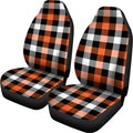 Halloween Buffalo Plaid Pattern Print Universal Fit Car Seat Covers