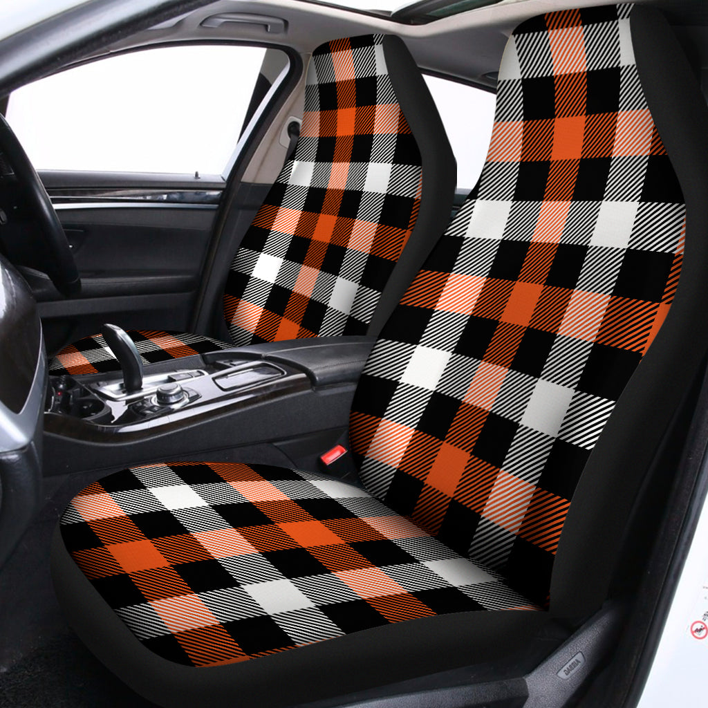Halloween Buffalo Plaid Pattern Print Universal Fit Car Seat Covers
