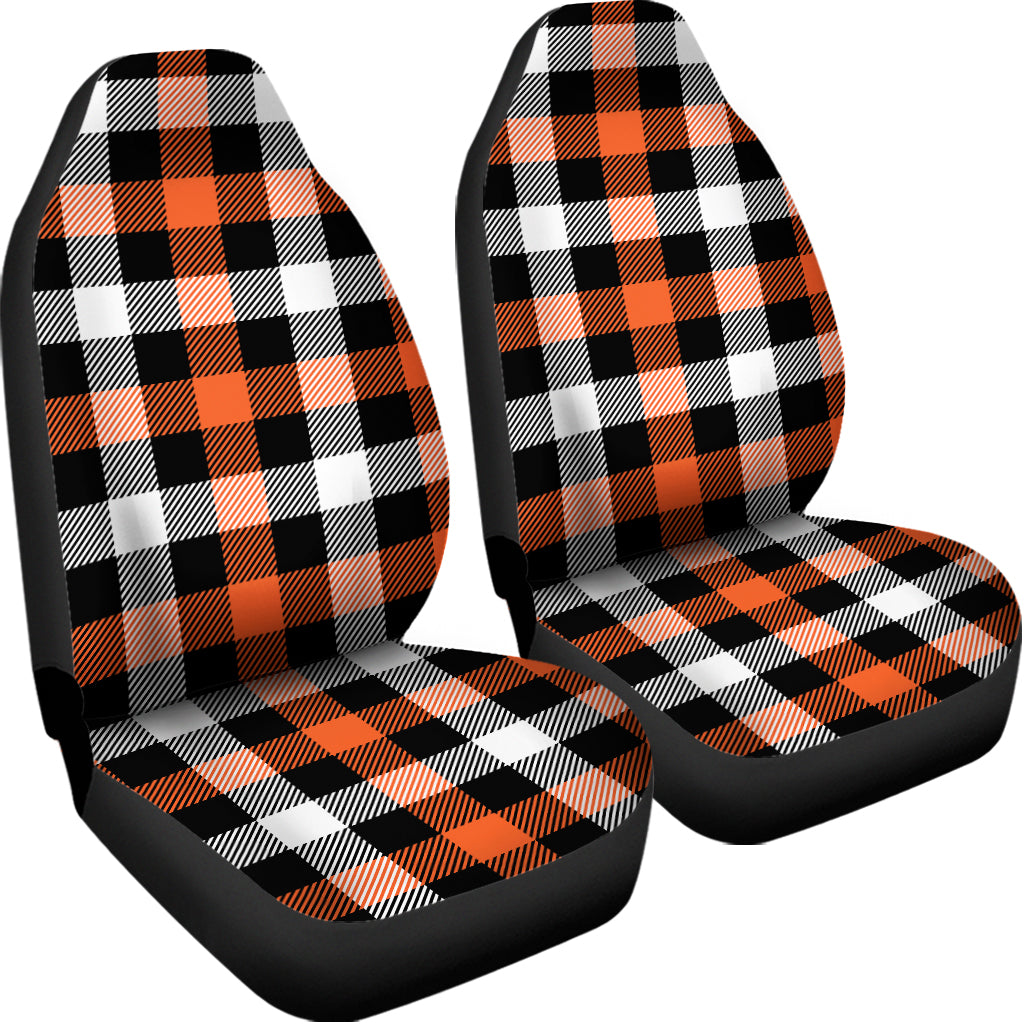 Halloween Buffalo Plaid Pattern Print Universal Fit Car Seat Covers