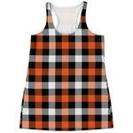 Halloween Buffalo Plaid Pattern Print Women's Racerback Tank Top