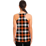 Halloween Buffalo Plaid Pattern Print Women's Racerback Tank Top