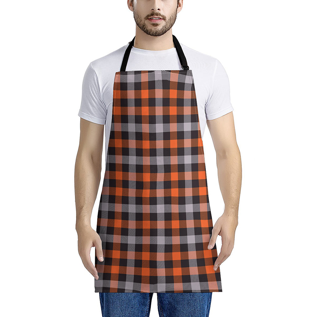 Halloween Buffalo Plaid Print Apron