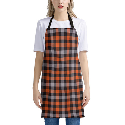 Halloween Buffalo Plaid Print Apron