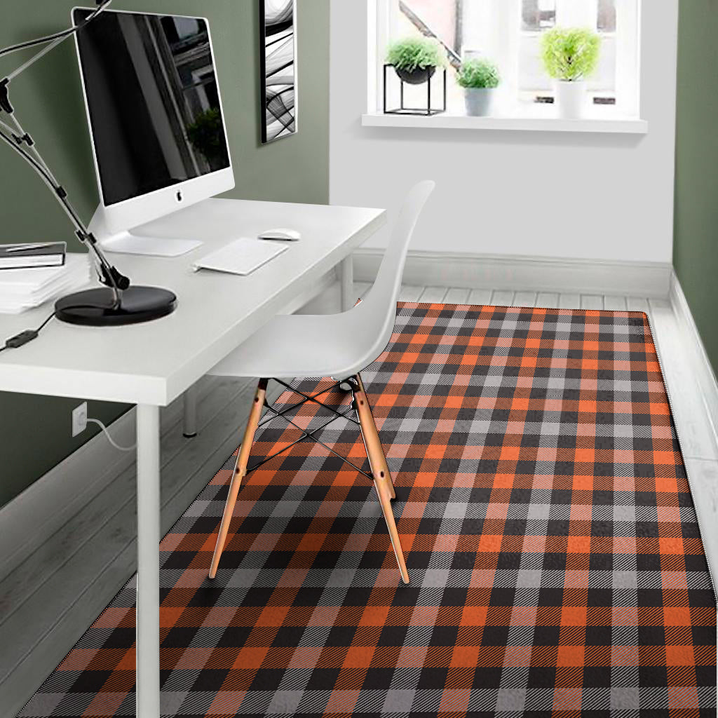 Halloween Buffalo Plaid Print Area Rug