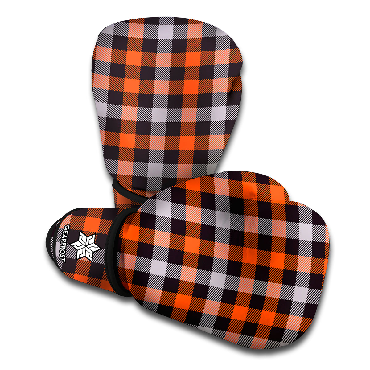 Halloween Buffalo Plaid Print Boxing Gloves