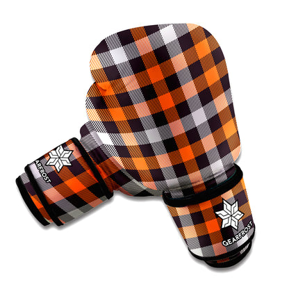 Halloween Buffalo Plaid Print Boxing Gloves