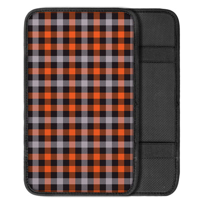Halloween Buffalo Plaid Print Car Center Console Cover