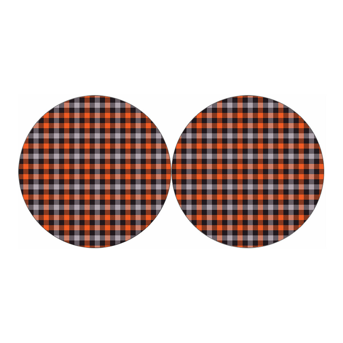 Halloween Buffalo Plaid Print Car Coasters