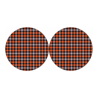 Halloween Buffalo Plaid Print Car Coasters