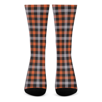 Halloween Buffalo Plaid Print Crew Socks